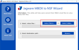 Jagware MBOX to NSF Wizard screenshot 1