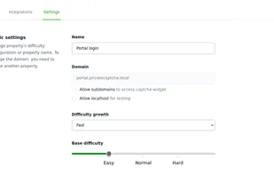 Form for creating a new property (website to protect)