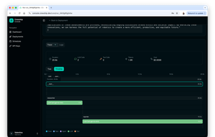Each run includes detailed traces