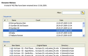 Reverse rename files using internal history