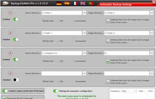 Automatic backup settings