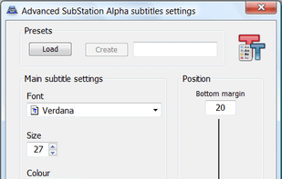 Subtitles setting