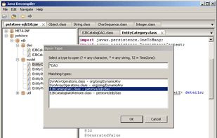 “Open type” window usefull to quickly find a type.