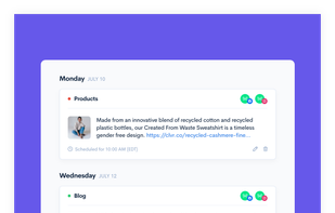 Once your collections are ready, you can set up your weekly schedule. Setup what day(s) and time(s) of the week each collection should be posted.