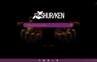 Main page, "Ubuntu" theme with wallpaper applied