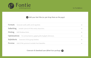 The interface of Fontie