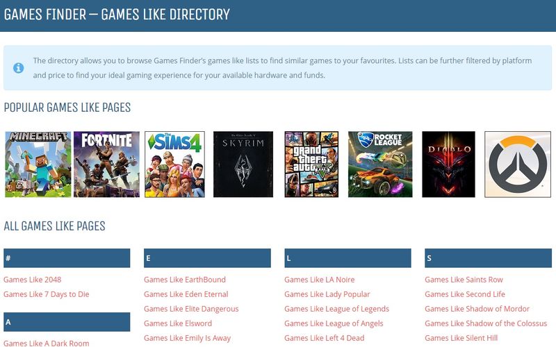 Games Finder Alternatives and Similar Sites & Apps