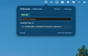 GitMenuBar screenshot 1