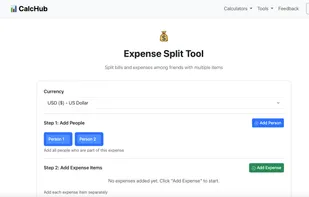 CalcHub - Expense split tool
