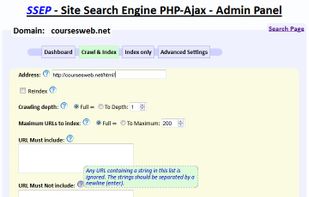 SSEP - Site Search Engine PHP-Ajax screenshot 1