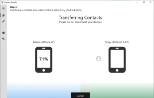 Step 4: Transferring contacts from source to destination