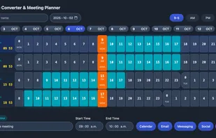 The homepage and event planner