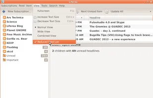 Hide read feeds from the subscription list.