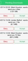 pending mode: can accept files anytime you have a good internet connection without additional cost, you can also reject them
