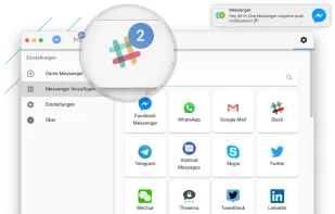 All-in-One Messenger shows an unread message count right in your appbar and informs you via Desktop Notifications.