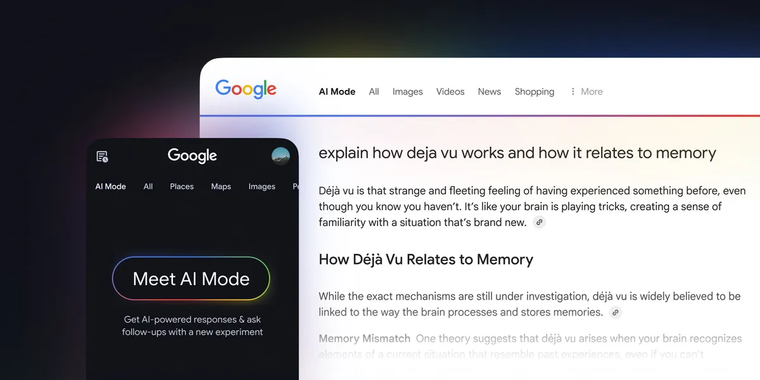 Google is expanding AI Overviews and introducing an experimental AI Mode to search results image