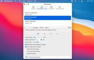 Many compression options to reduce the size of a file as much as possible