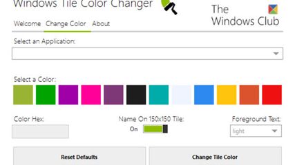 Windows Tile Color Changer screenshot 1