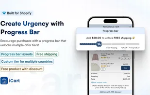 Create Urgency with Progress Bar to encourage more purchases.
