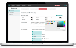With our custom colors, you can match your brand with our online scheduling software. Our calendar can be embeded into your website with the same colors to make the design seemless!