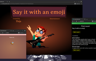 Start of the first round! The quizmaster gets instructions to read out on his own quizmaster app.