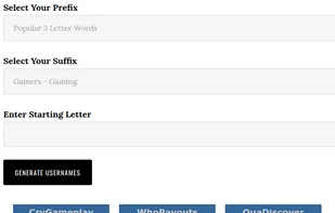 Random Username Generator - Example Gamer Search