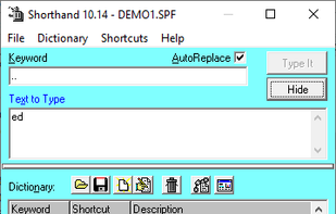 Shorthand screenshot 1