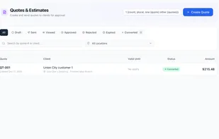 Quotes and estimates generated using ServiceHub’s pricing engine, convertible into scheduled jobs.