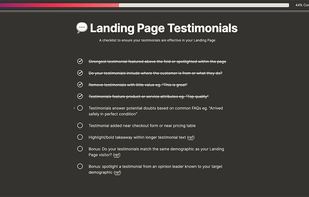 Checklists are easy to use and support rich text including links. Progress is tracked, no accounts needed