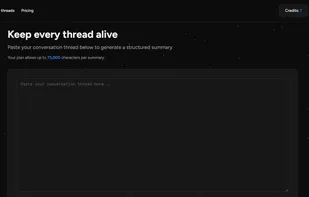 The actual software, where users input their original thread