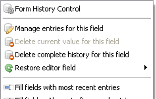 Form History Control screenshot 1