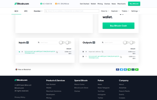 Bitcoin.com Explorer screenshot 1