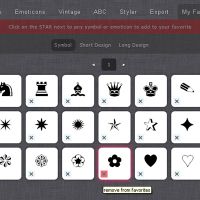 create custom list of symbols for quick access