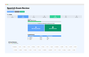 StudyKit Track page. Users can view their daily streak, content mastery, and leaderboard