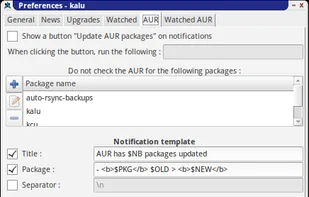 Preferences: AUR