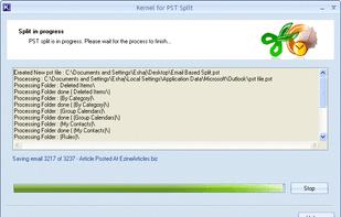 Processing of Splitting PST File