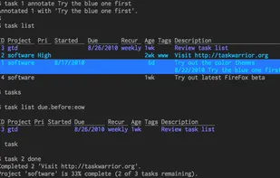 Taskwarrior 1.9.3 Blue Theme