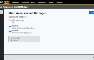 View of a customer's profile on desktop (a laptop/computer)