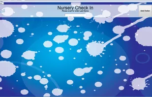 Child check in is included as part of Roll Call.  This is an example of the check in screen that parents can use to enter their last name or phone number.  Background is customizable.