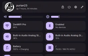 Control Center
Fully configurable system settings and quick toggles.