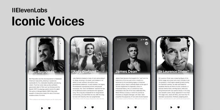 ElevenLabs reader app debuts iconic celebrity voices for AI narration image