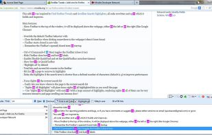 The Find in All Tabs lists below the findbar. Click on an item to go immediately to that result.