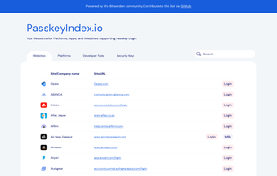 Passkeys Index screenshot 1