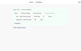 Segment customers based on attributes and events