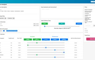 Taia Translations app - project analysis.

Select the right parameters for your translations and get exactly what you need!