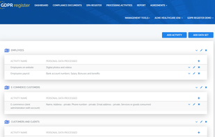 GDPR Register screenshot 1