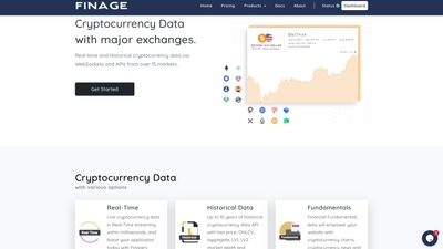 Finage Cryptocurrency Product Page