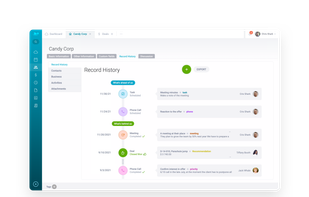 All records that are in any relation to a specific record are shown in the History tab. It can be records of a contact that works in the account, a scheduled meeting records or records of an existing Business deal.