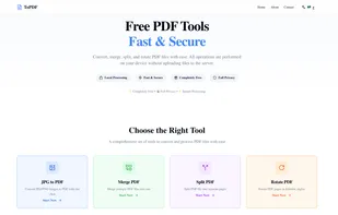 Homepage showing all available PDF tools