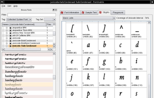 Fontmatrix screenshot 1